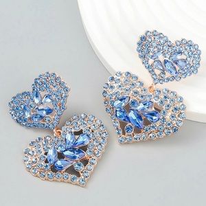 Crystal Double Heart Earrings